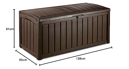 Keter Glenwood 390L Outdoor 60% recycled Garden Furniture Storage Box Brown| Fade Free | All Weather Resistant | Safe and Secure | Zero Maintenance | 2 year Warranty - Image 2