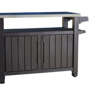 Keter Unity XL BBQ Side Table, Dimensions 134 x 51.7 x 89.6 cm, Grey