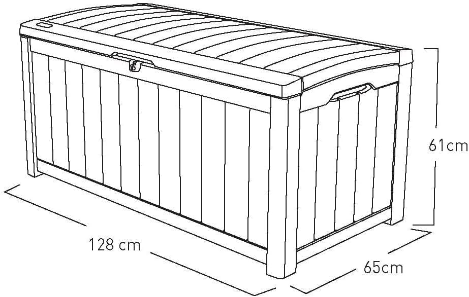 Keter Glenwood 390L Outdoor 60% recycled Garden Furniture Storage Box Brown| Fade Free | All Weather Resistant | Safe and Secure | Zero Maintenance | 2 year Warranty - Image 8