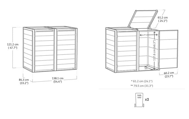 240L Bin Hideaway - Grey - Image 9